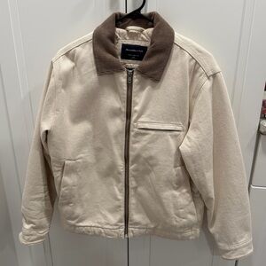Abercrombie and Fitch workwear zip jacket with corduroy collar